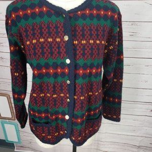 Tally Ho vintage medium button up cardigan sweater Cottage‎ Grandma Core